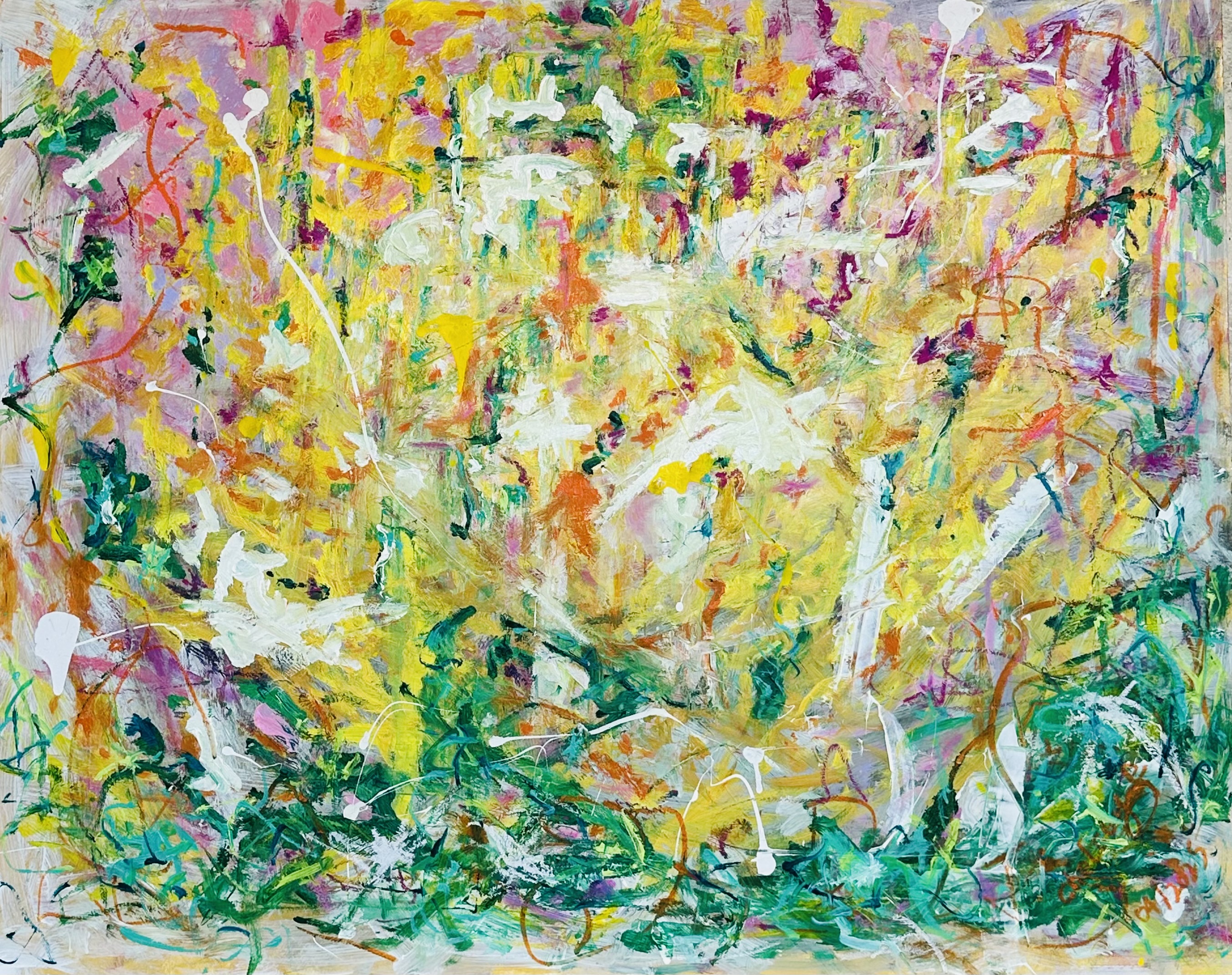 Chelsey L - A Corner of Garden I (Mixed media on canvas, 2023)