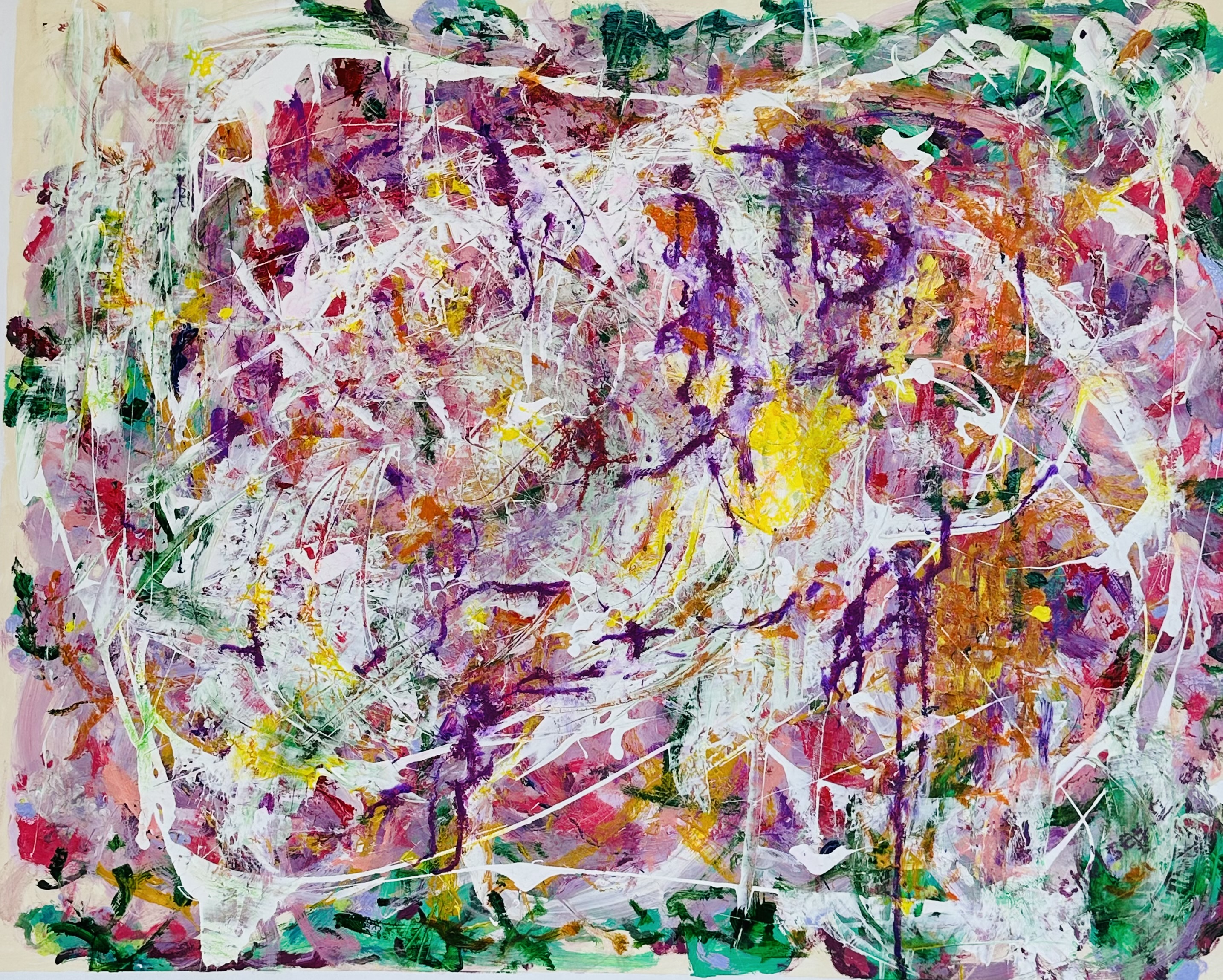 Chelsey L - A Corner of Garden II (Mixed media on canvas, 2023)